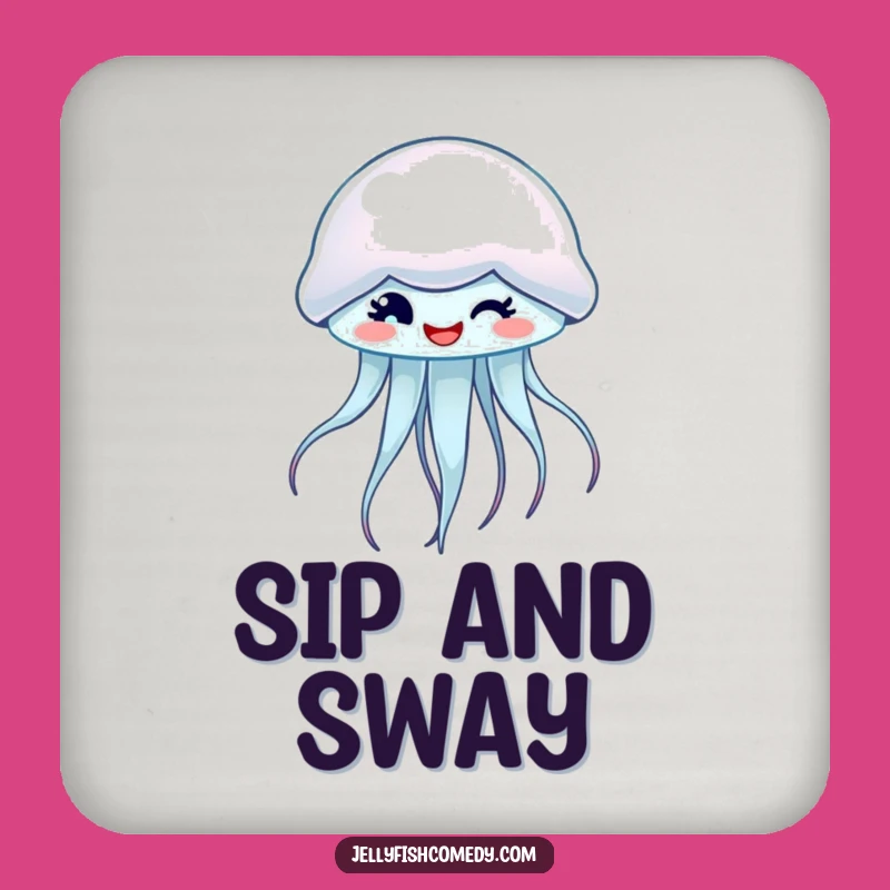 Funny Winking Jellyfish Coaster - Protect Surfaces With A Playful Wink