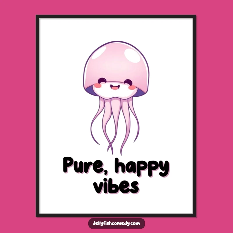 Funny Happy Jellyfish Poster: Bring Joyful Ocean Vibes to Your Walls