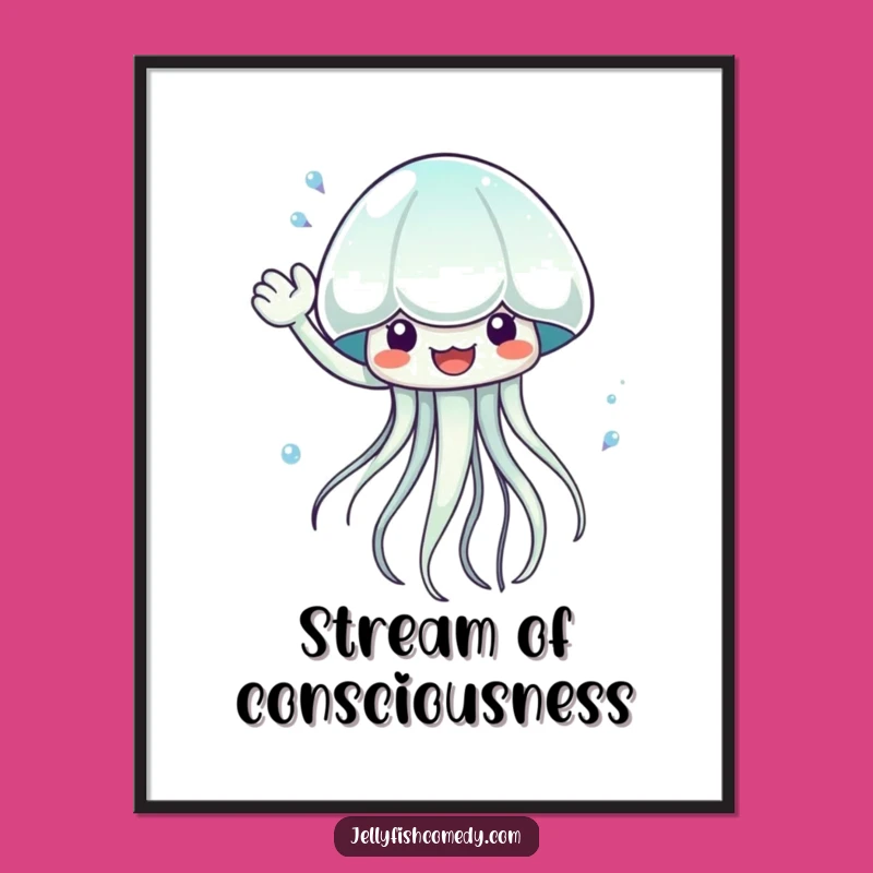 Funny Waving Jellyfish Poster: Bring Dynamic Aquatic Art Home