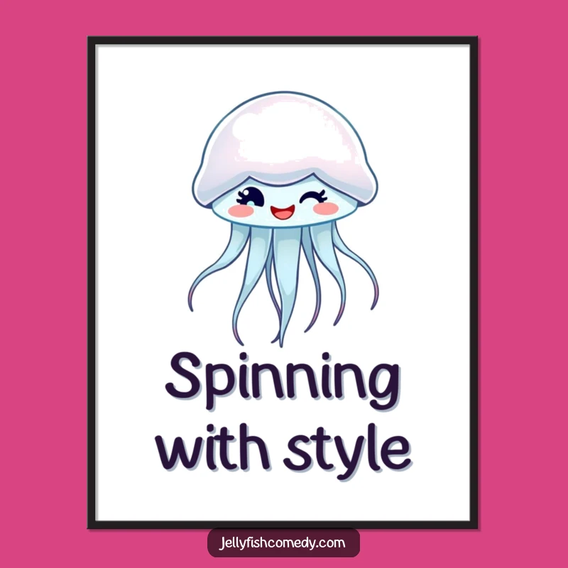 Funny Winking Jellyfish Poster - Add Whimsy To Your Walls