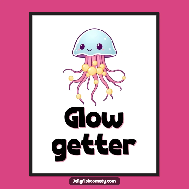 Funny Jellyfish Pearl Poster: Enchanting Underwater Art for Whimsical Walls