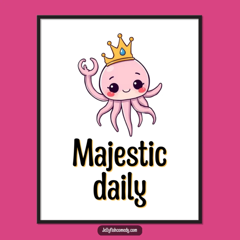 Funny Royal Jellyfish Poster: Regal Wall Art, Majestic Ocean Decor, Great Gift
