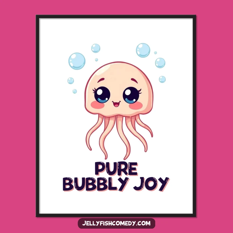 Funny Giggle Jellyfish Poster - Decorate With Underwater Merriment