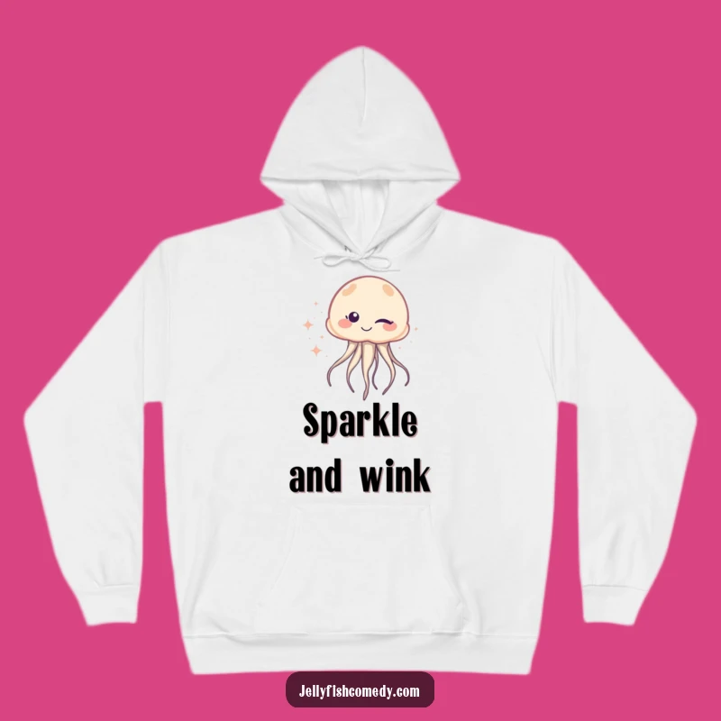 Cozy Funny Winking Jellyfish Hoodie: Sparkle & Cheeky Humor