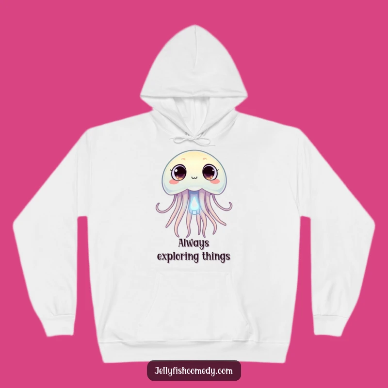 Funny Curious Jellyfish Hoodie: Stay Cozy with This Hilarious Discovery!
