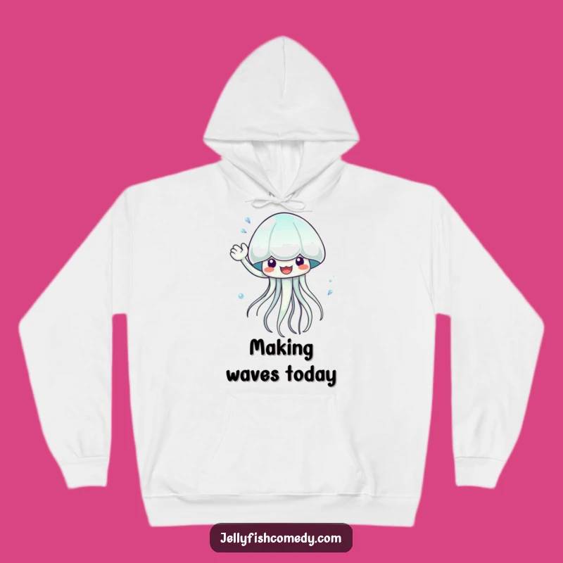 Funny Waving Jellyfish Hoodie: Cozy Up with Aquatic Energy