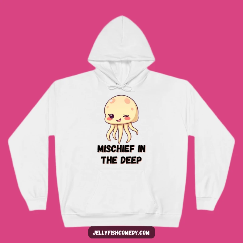 Funny Winking Jellyfish Hoodie: Cozy & Cheeky Sea Creature Apparel Gift