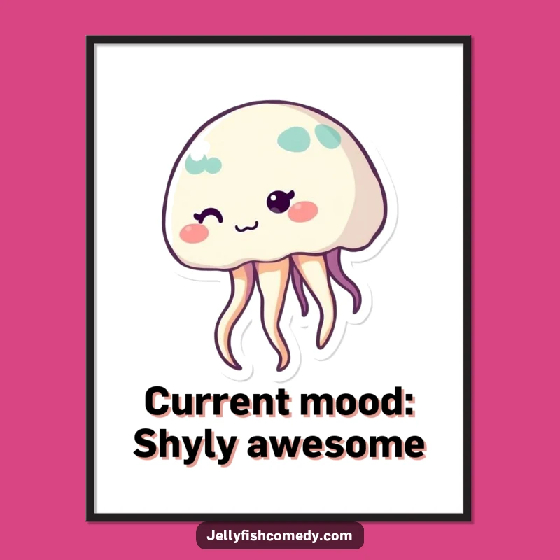 Free Printable Shy Jellyfish Art - Cute Funny Downloadable Underwater Decor