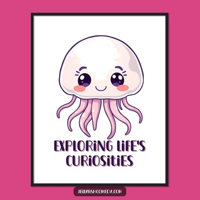 Free Printable Joyful Jellyfish Art - Funny Curious Downloadable Underwater Poster