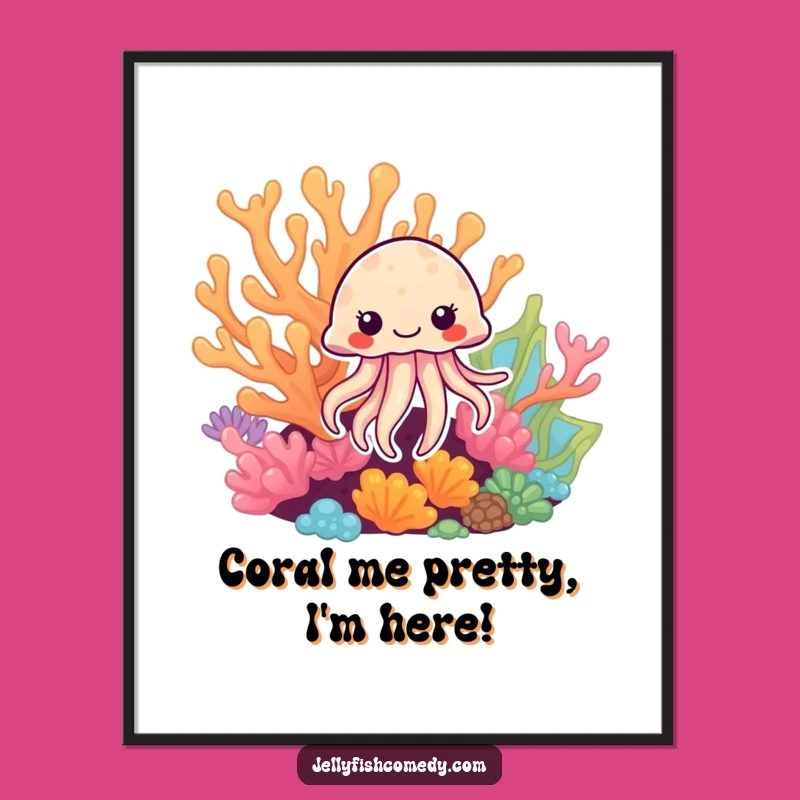 Free Printable Wall Art: Enchanting Jellyfish and Coral for Magical Downloadable Decor