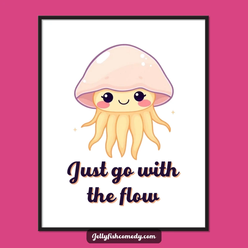 Free Printable Wall Art: Kawaii Jellyfish Happy Pulse Funny Downloadable Decor