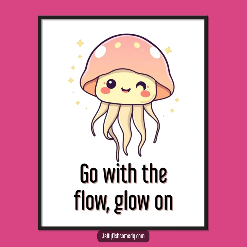 Free Printable Wall Art: Kawaii Jellyfish Twinkling, Magical Decor Download