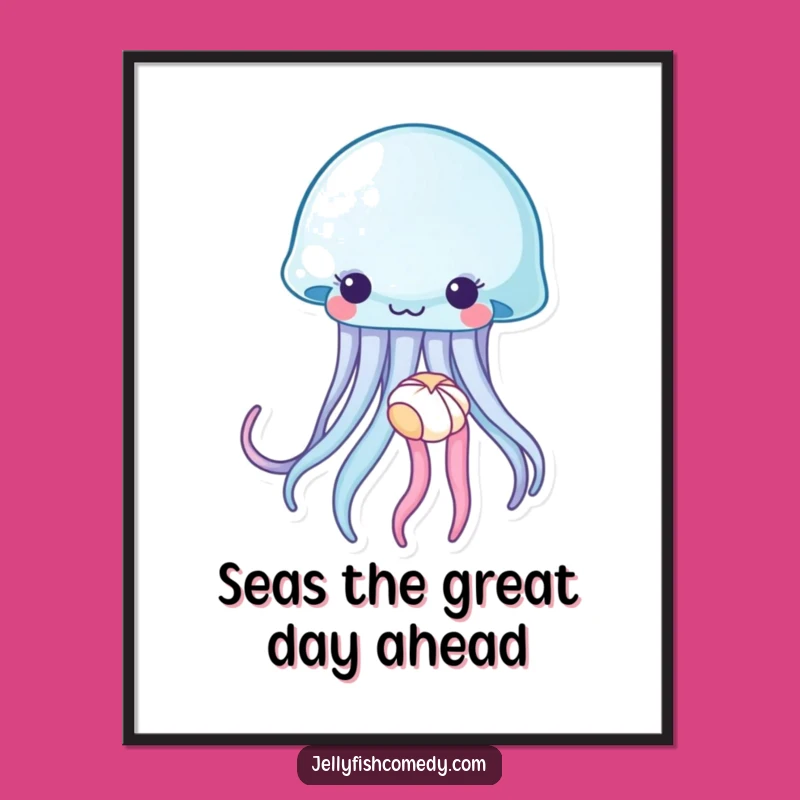 Free Printable Wall Art: Serene Jellyfish Seashell - Peaceful Downloadable Ocean Decor