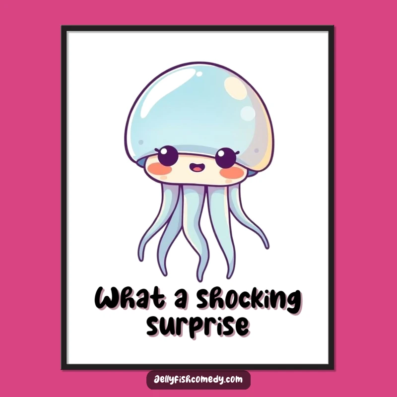 Free Printable Wall Art: Surprised Kawaii Jellyfish for Quirky Decor & Funny Downloadable Art