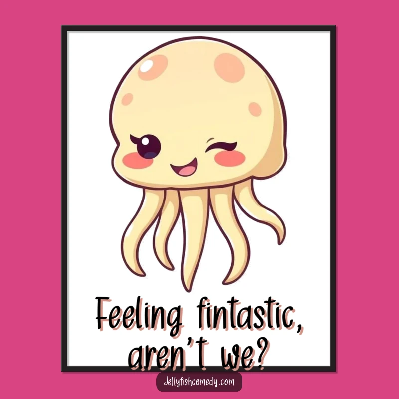 Free Printable Wall Art: Winking Jellyfish Fun - Quirky Downloadable Ocean Decor