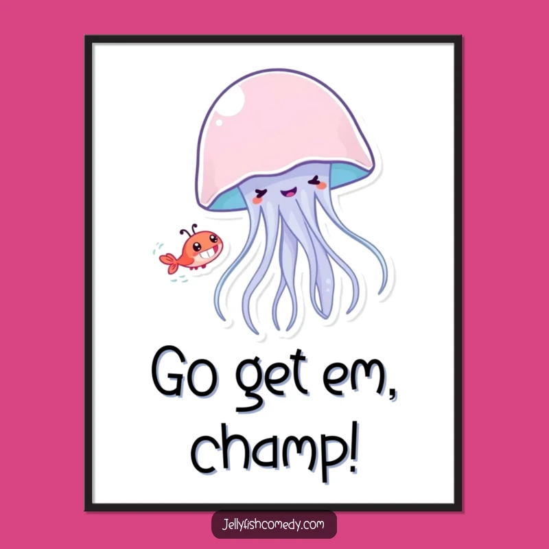 Funny Free Printable Wall Art: Jellyfish and Shrimp Chase!
