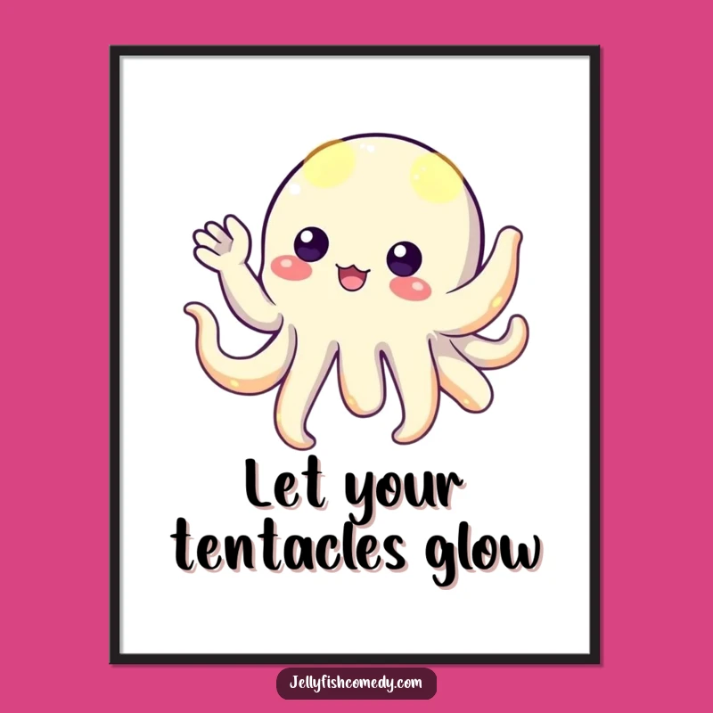 Funny Free Printable Wall Art: Waving Alien, Quirky Downloadable Decor for Your Home