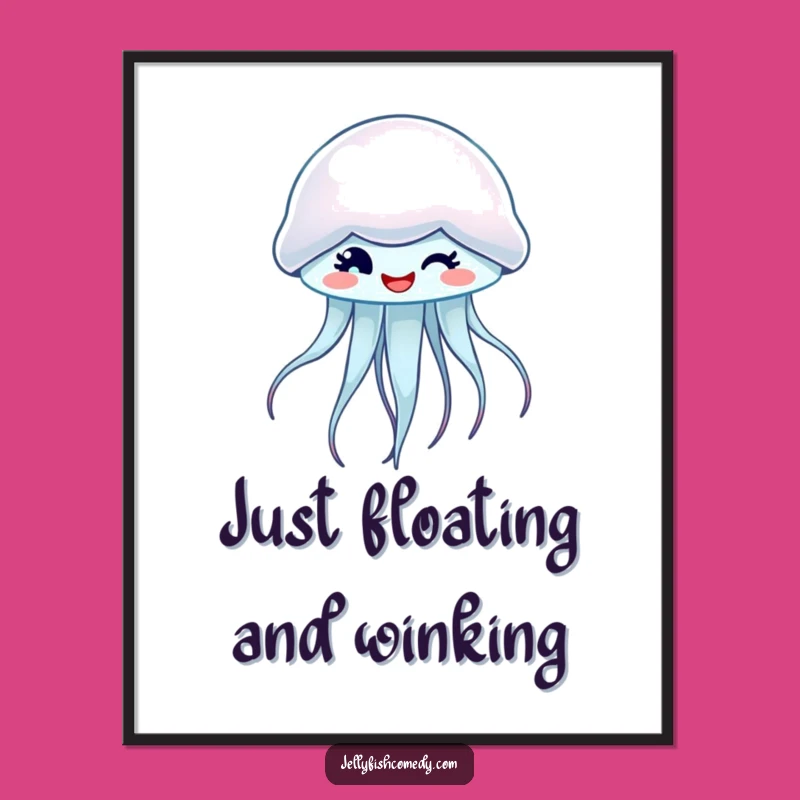 Funny Free Printable Wall Art: Winking Jellyfish for a Playful, Downloadable Decor Piece