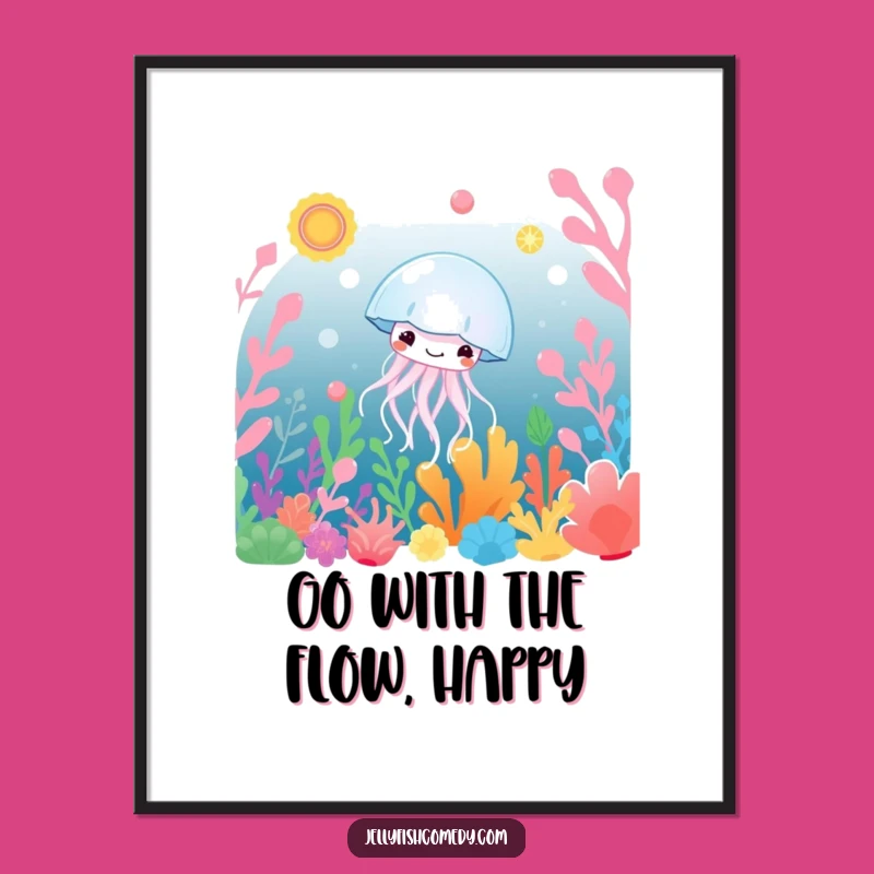 Free Printable Wall Art: Serene Jellyfish Drifting Underwater Nature Design