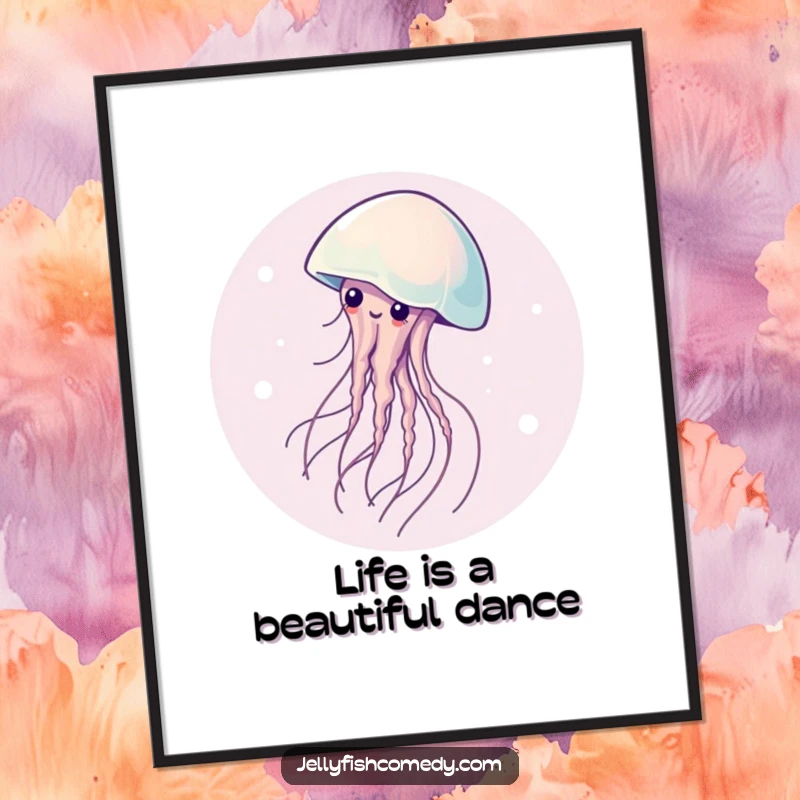 Free Printable Wall Art: A jellyfish gracefully spinning in a circular motion, bringing fluid elegance to your wall.