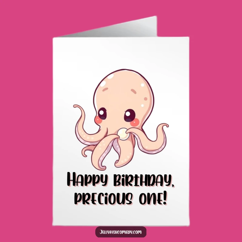 Free Printable Birthday Card: Curious Alien & Pearl, a Whimsical & Funny Downloadable Gift