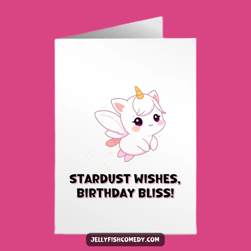 Free Printable Birthday Card: Ethereal Stardust Creature - Funny Downloadable Gift!