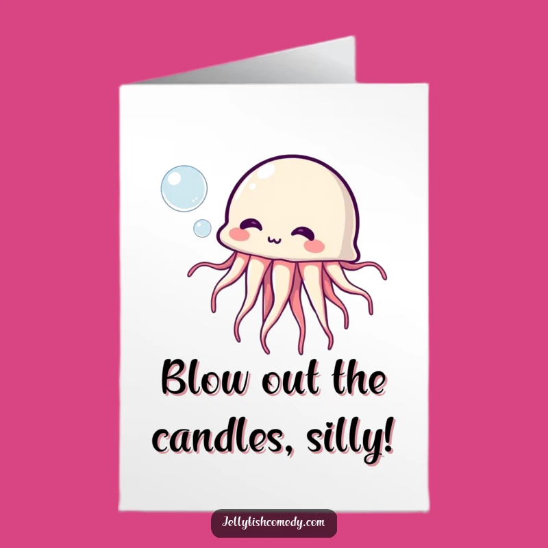 Free Printable Birthday Card: Goofy Jellyfish Bubble Design for a Fun Downloadable Gift
