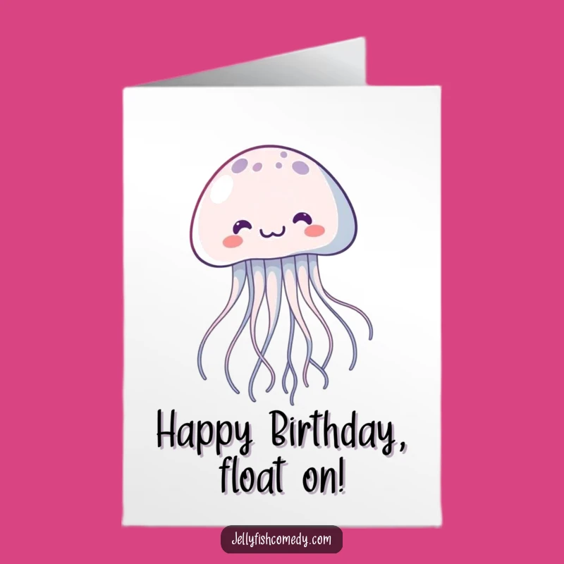Free Printable Birthday Card: Kawaii Jellyfish Floating High DIY Gift for Dreamers