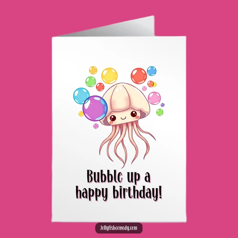 Free Printable Bubble Jellyfish Birthday Card - Colorful Downloadable Greeting for Fun