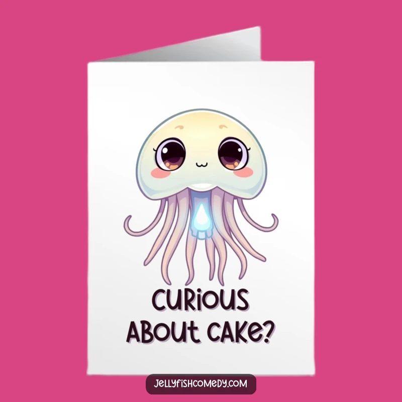 Free Printable Curious Jellyfish Birthday Card - Glowing Plankton Downloadable Wonder