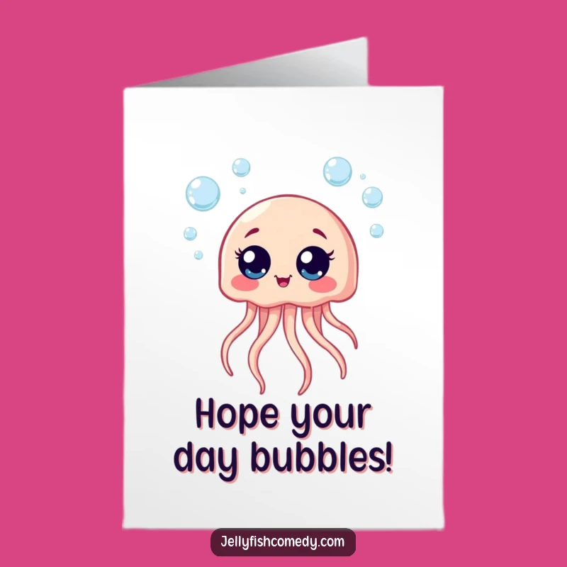 Free Printable Funny Birthday Card: Giggling Jellyfish for Joyful Downloadable Birthday Greetings