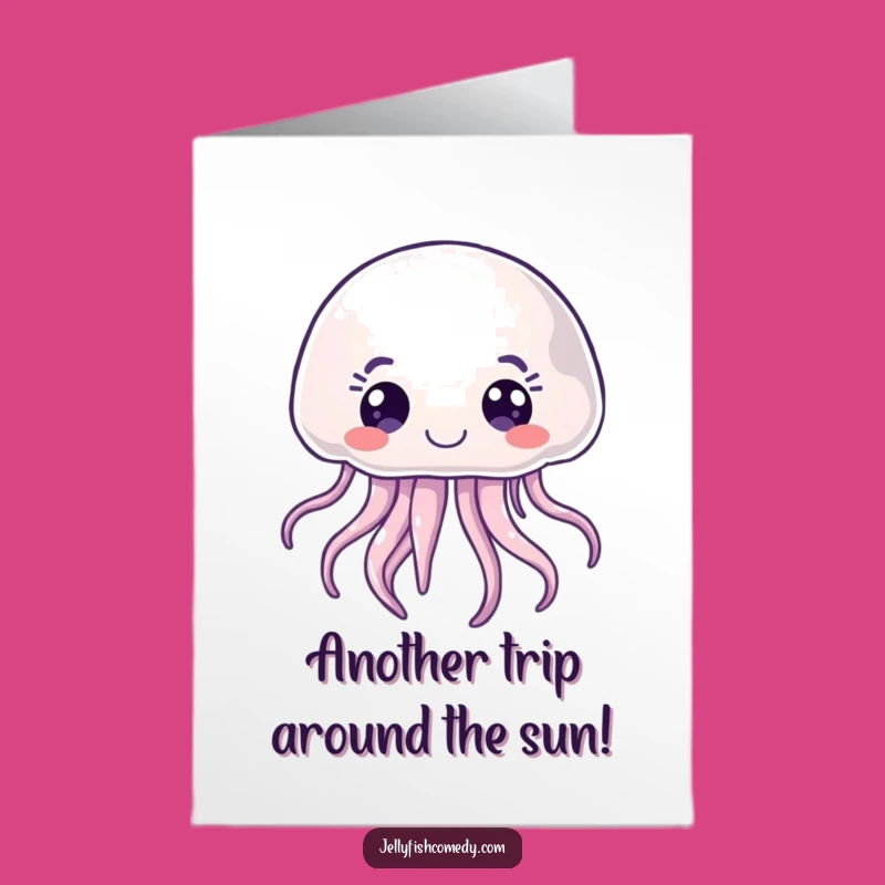 Free Printable Joyful Jellyfish Birthday Card - Funny Curious Downloadable Greeting