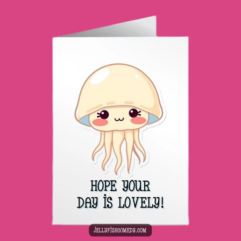 Free Printable Birthday Card: Shy Blushing Jellyfish Funny Downloadable Gift