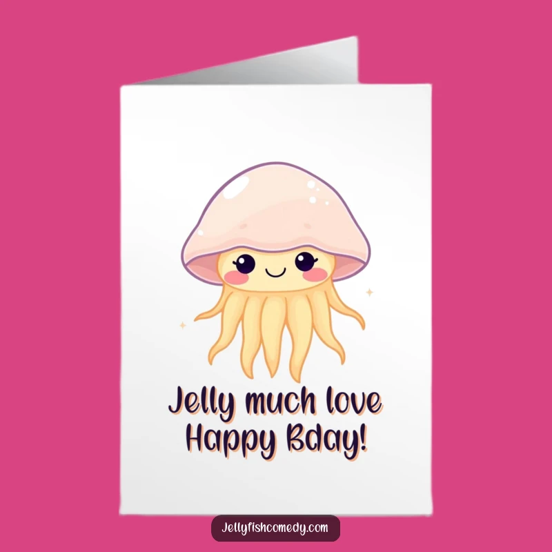Free Printable Birthday Card: Kawaii Jellyfish Happy Pulse Funny Gift