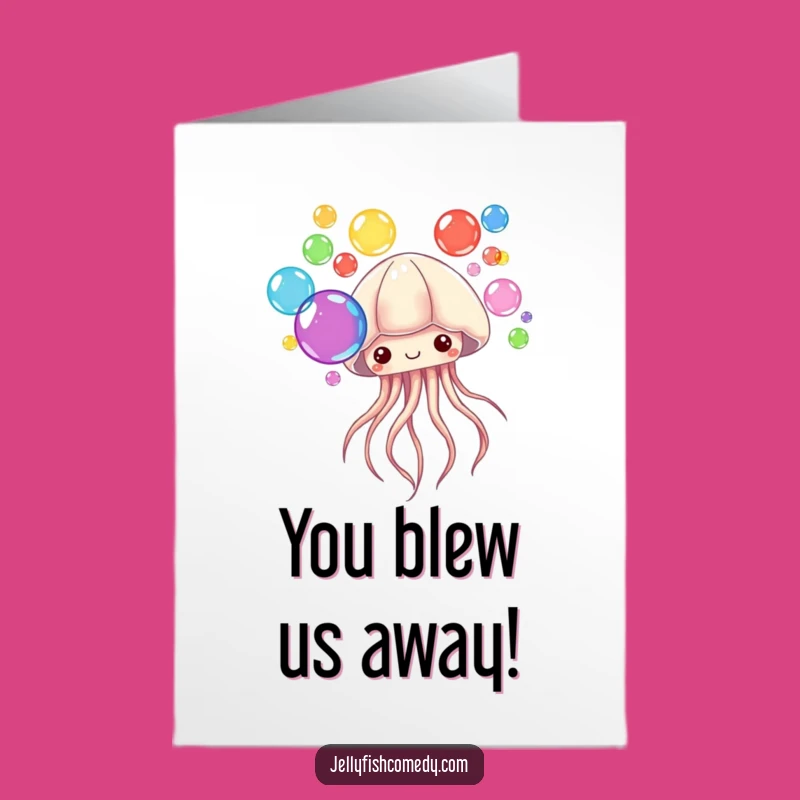 Free Printable Bubble Jellyfish Congratulations Card - Festive Downloadable for Achievements