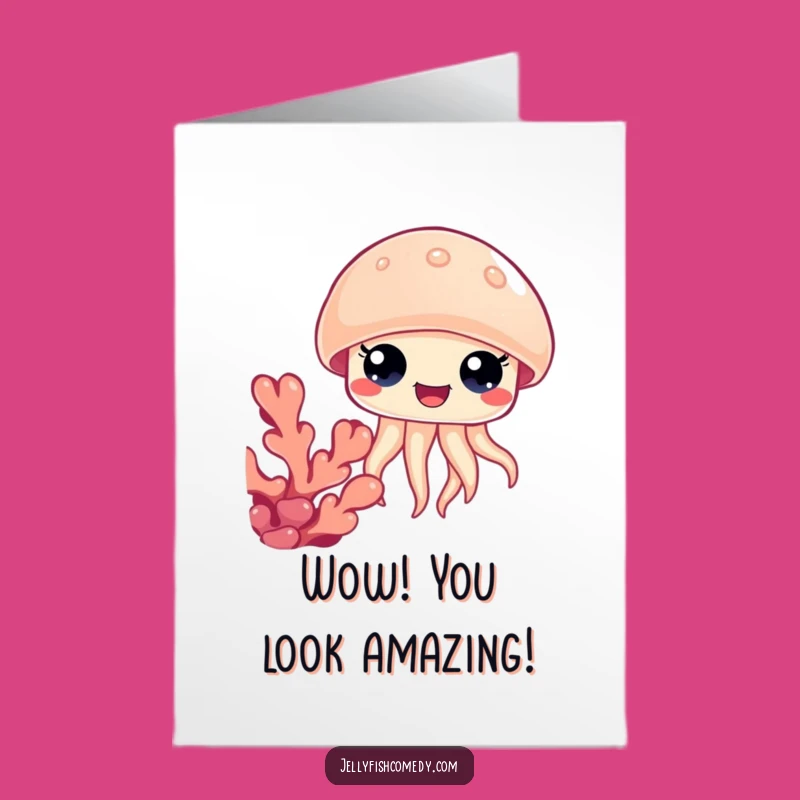 Free Printable Congrats Card: Jellyfish Coral Peek DIY Gift for Big Wins