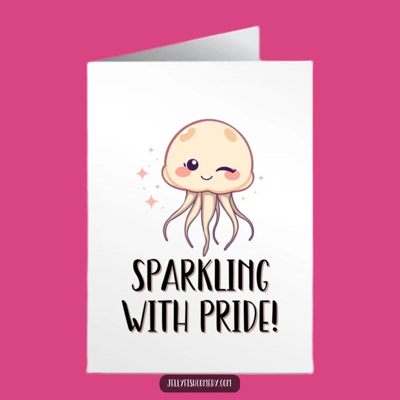 Free Printable Congrats Card: Winking Jellyfish Sparkle Trail Downloadable Gift