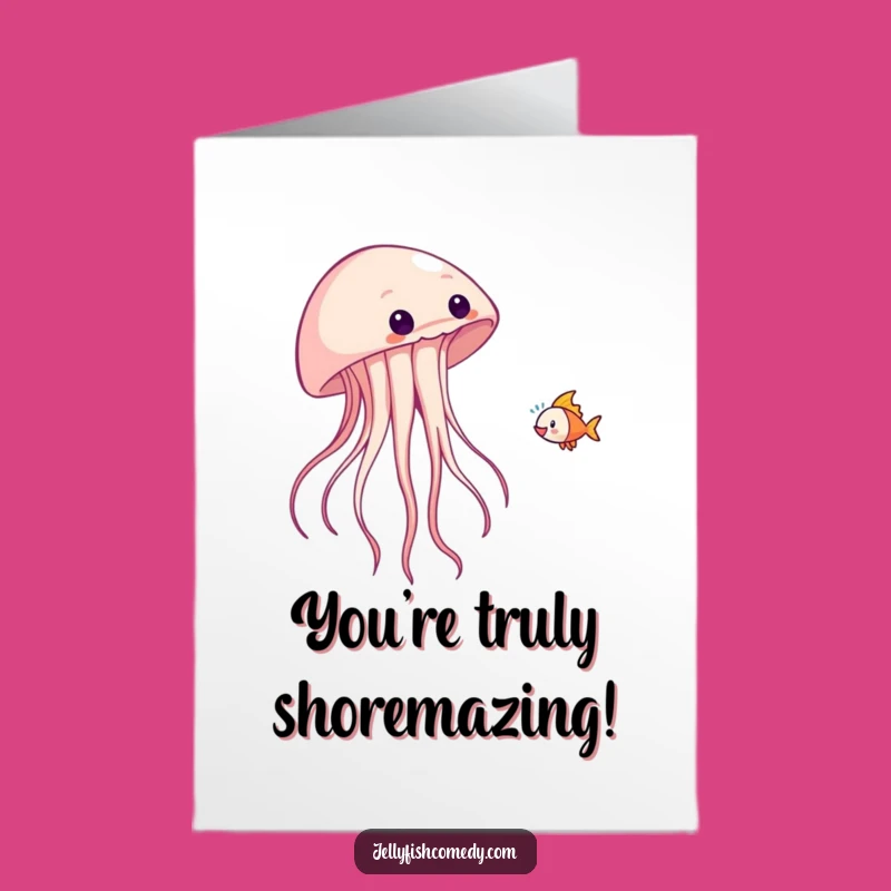 Free Printable Fish-Tossing Jellyfish Congrats Card - Hilarious Downloadable Greeting