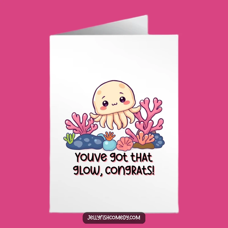Free Printable Funny Jellyfish Congrats Card - Coral Peek Downloadable Gift