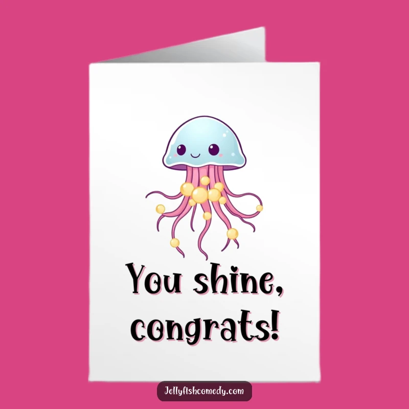 Free Printable Jellyfish Congrats Card - Glowing Pearl Gift