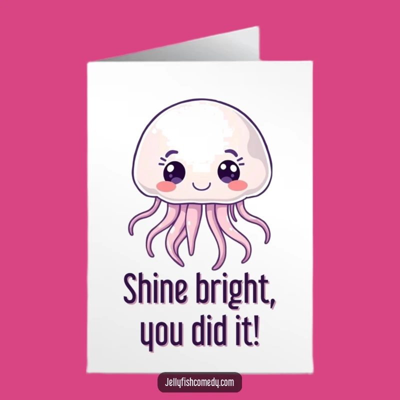 Free Printable Joyful Jellyfish Congrats Card - Funny Curious Downloadable Greeting