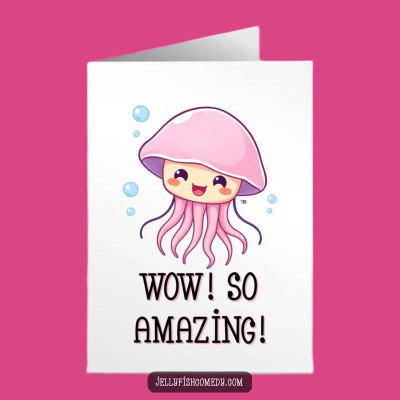 Free Printable Surprised Jellyfish Congrats Card - Funny Blown Away Downloadable