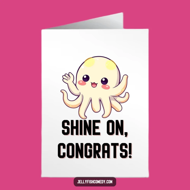 Printable Congratulations Card: Waving Alien, Free Downloadable for Stellar Achievements
