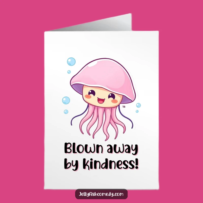 Free Printable Surprised Jellyfish Thank You Card - Funny Blown Away Downloadable
