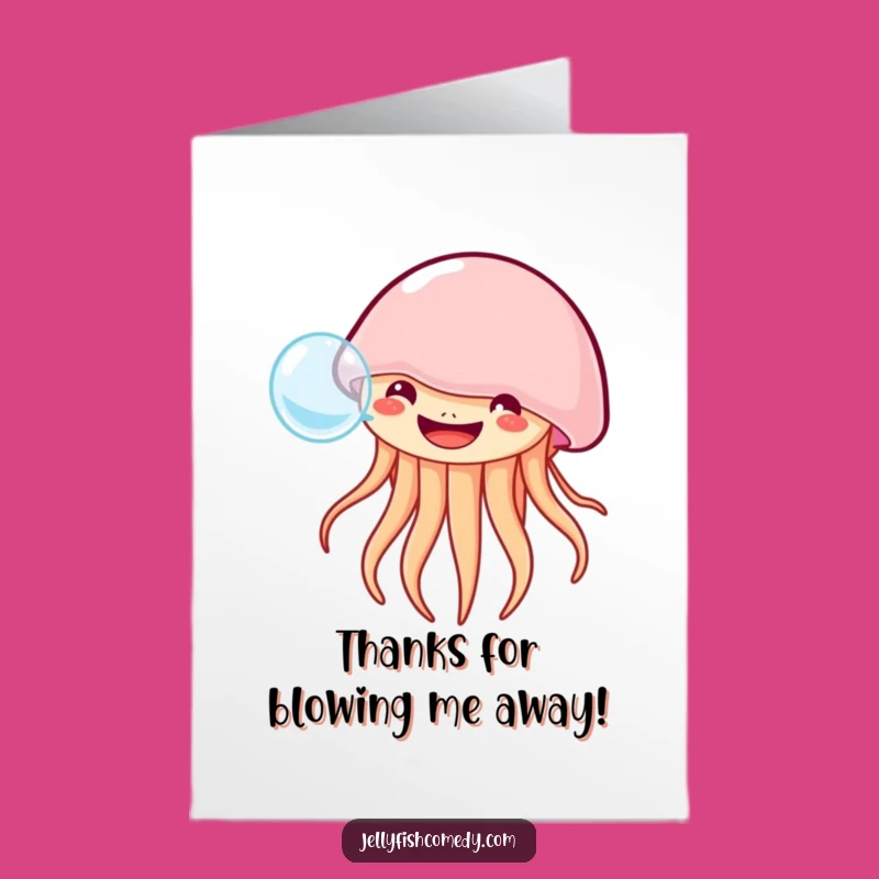 Free Printable Grinning Jellyfish Thank You Card Bubbly Appreciation