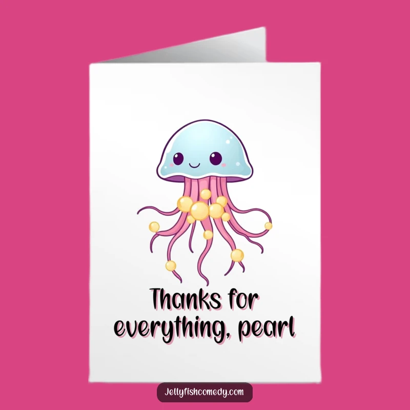 Free Printable Jellyfish Thank You Card - Glowing Pearl Gift