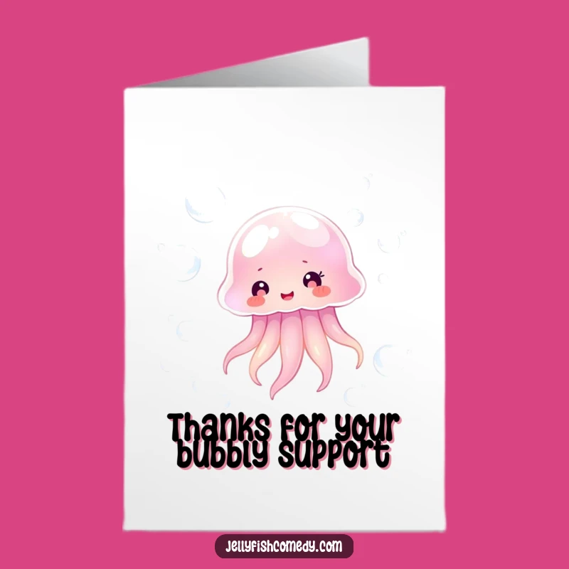 Free Printable Jellyfish Thank You Card - Grateful Floating Bubbles Downloadable Gift