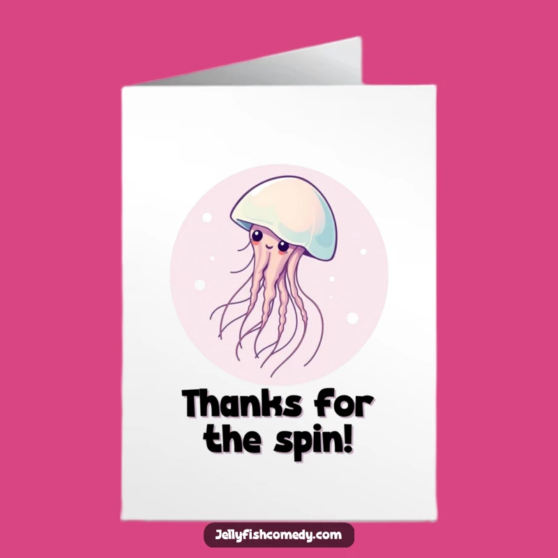 Free Printable Thank You Card: Graceful Jellyfish Spin Funny Downloadable Gift