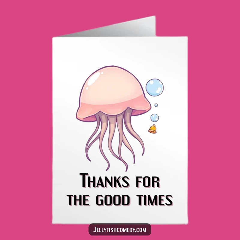 Free Printable Thank You Card: Grateful Jellyfish Bubble Gesture - Downloadable Appreciation