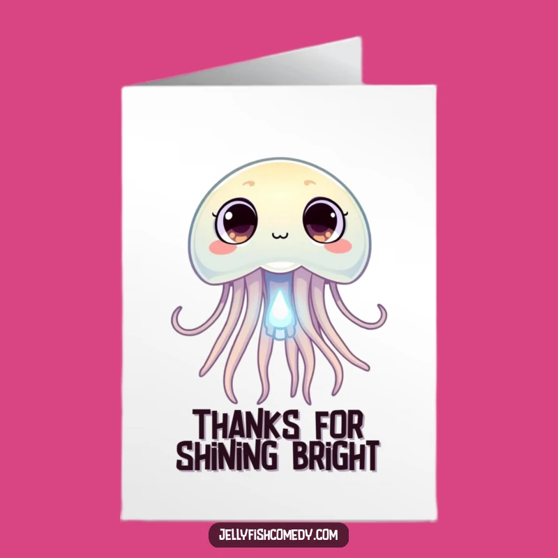 Free Printable Curious Jellyfish Thank You Card - Glowing Plankton Downloadable Appreciation